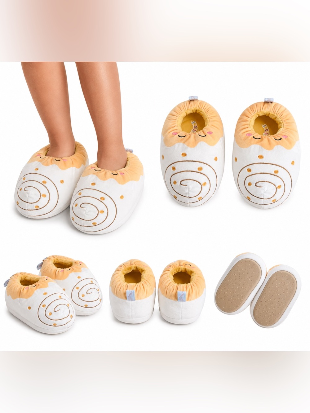 Original Squishmallows Kids Plush Slippers- Size 4-5 Cute Cozy Character Shoes